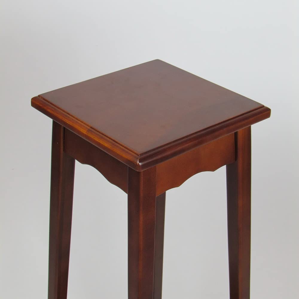 11.5'' Cedar Brown Birchwood Pedestal Plant Stand - Smooth Finish Wooden Display Stand for Indoor Plants, 39'' Tall - Easy Assembly Required | Perfect for Living Room, Patio, or Garden Decor