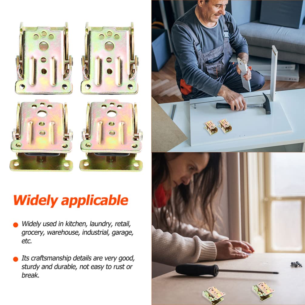 DOITOOL 4-Pack 90 Degree Table Leg Hinges - Heavy Duty Right Angle Folding Brackets for L-Shaped Tables, Foldable Coffee Tables & Steel Shelves - Perfect for Home Office, Kitchen Islands & DIY Furniture Projects