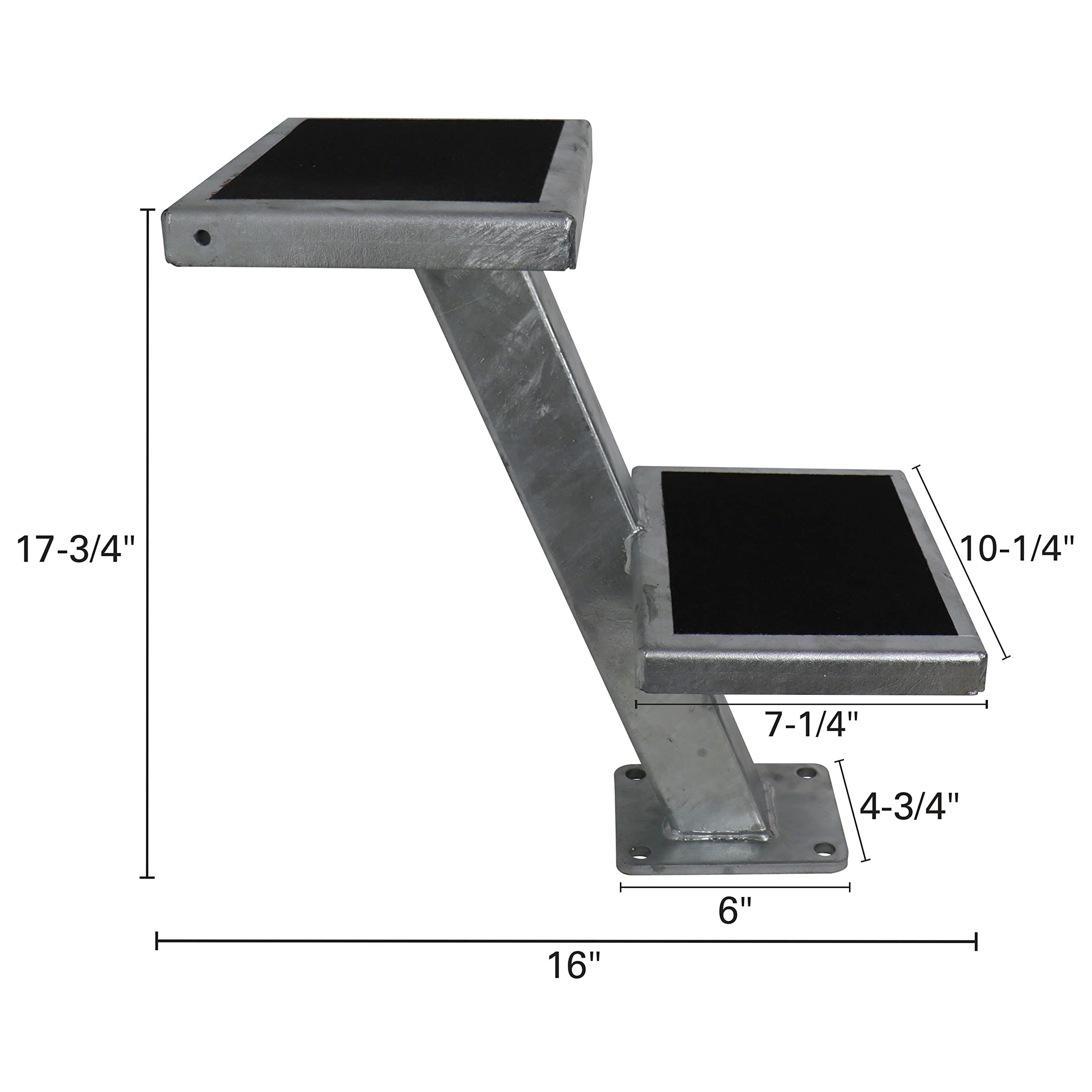 Extreme Max 3006.6812 Heavy Duty Galvanized Steel Trailer Tongue Step - Double Step for Easy Access & Loading - Perfect for Boat Trailers, Utility Trailers & RV Camping
