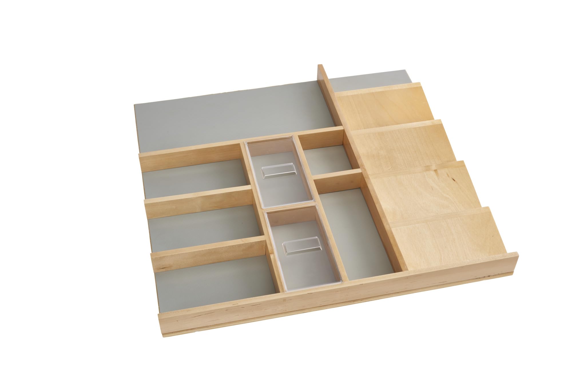 Rev-A-Shelf Wood Trim Vanity Drawer Organizer - Custom Fit Bathroom Storage Solution for Makeup, Jewelry & Toiletries Organization