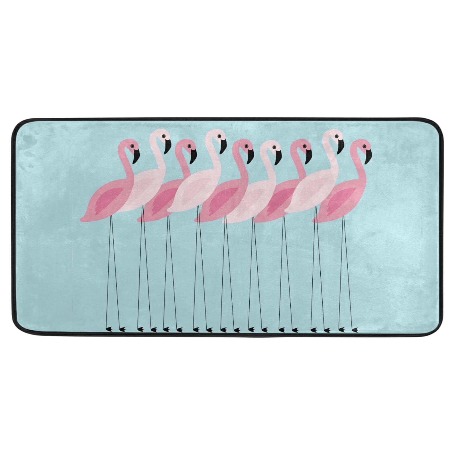 Funny Flamingo Kitchen Rug - Anti-Fatigue Non-Slip Mat for Kitchen & Laundry