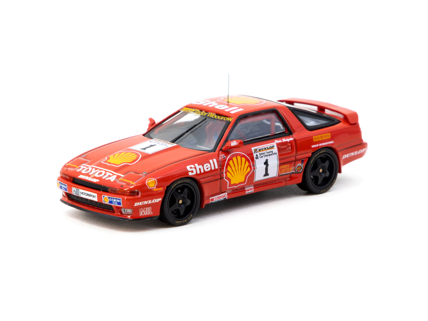 Tarmac Works 1/64 Scale Toyota Supra Turbo MA70 BTCC 1988 Chris Hodgetts #1 Diecast Model Car - Collectible Hobby64 Toy for Racing Fans & Display