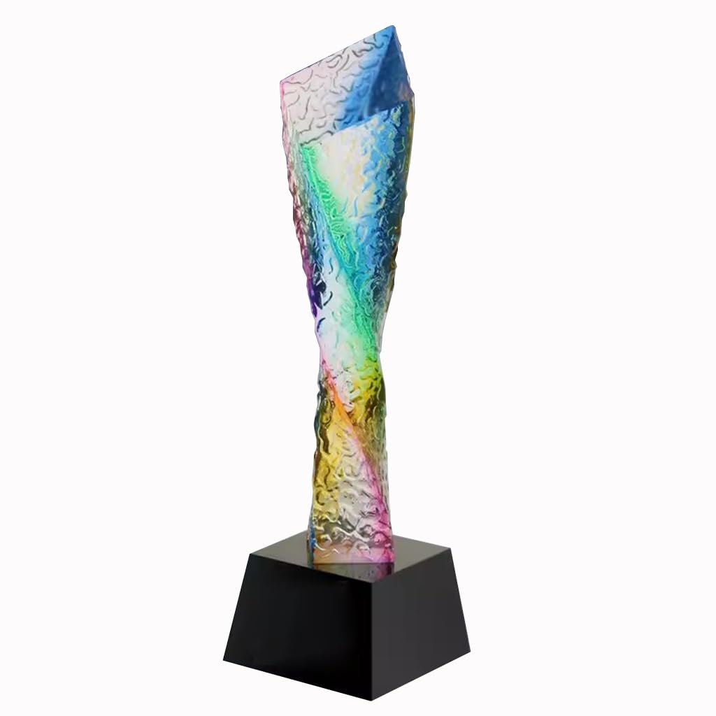 EDCWDTYYEC Colorful Crystal Sports Trophy - Badminton, Basketball, Soccer Competition Award - High-Quality Student Games Souvenir & Decoration | Perfect for Tournaments, School Events & Office Recognition