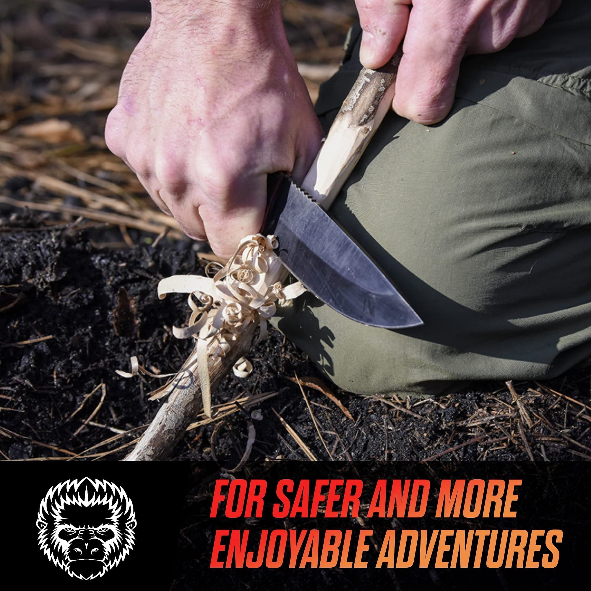 Premium 1095 High Carbon Steel Survival Knife & D2 Damascus Steel Knife Set - Outdoor Camping, Hunting, Bushcraft, and Emergency Preparedness Gear