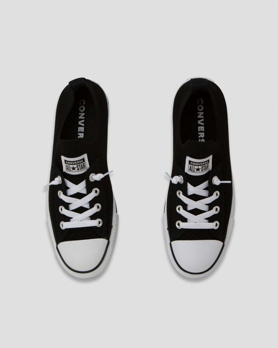 Women's Converse Chuck Taylor All Star Shoreline Knit Slip-On Sneakers - Black Low Top Casual Shoes for Everyday Wear & Street Style