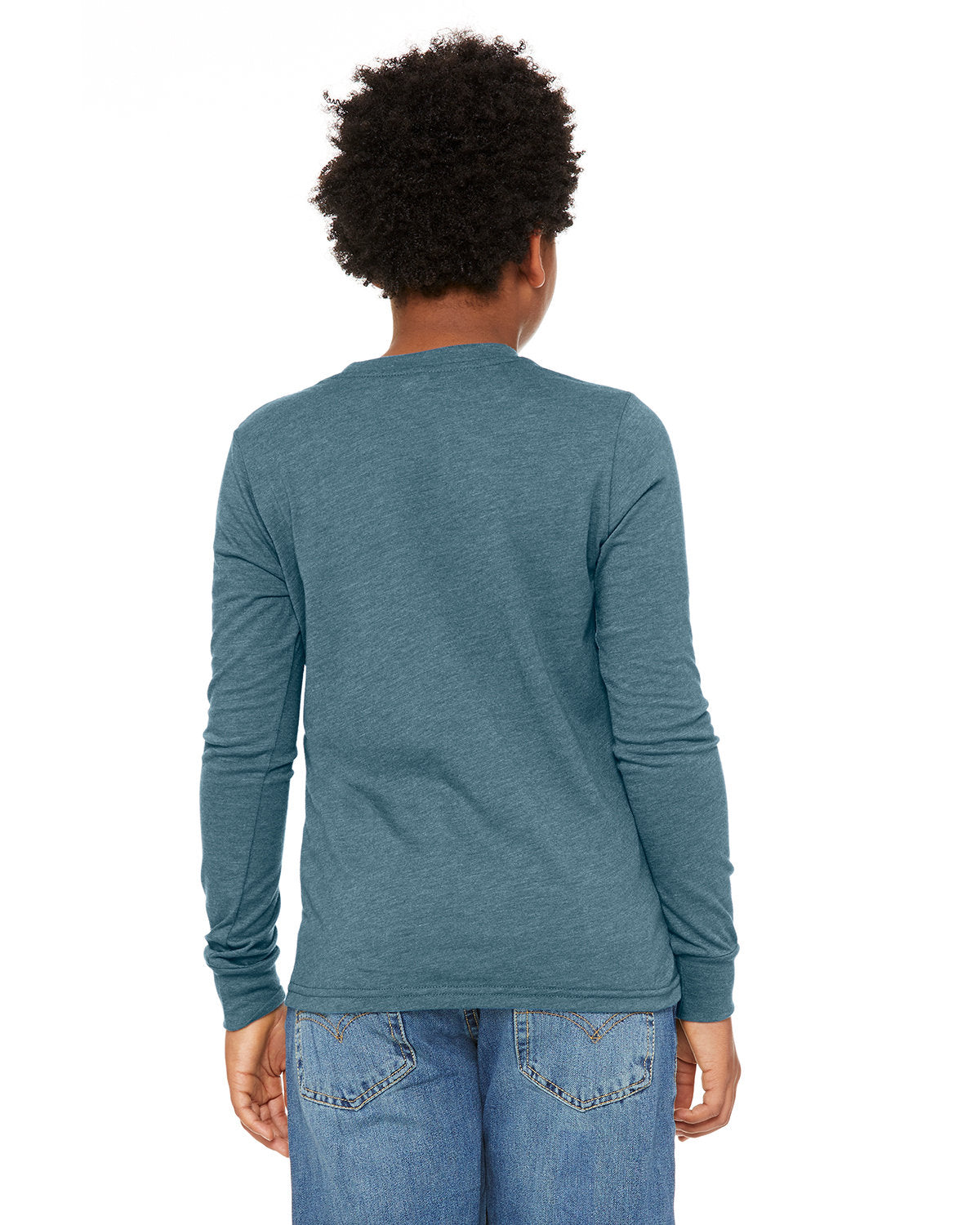 Bella + Canvas 3501YCV Youth Heather CVC Long Sleeve T-Shirt - Soft Comfortable Cotton Blend Tee for Kids - Perfect for School, Playdates & Everyday Wear