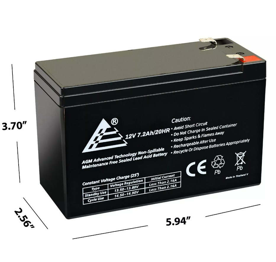 APC Back-UPS ES 550VA 12V 7.2AH Battery Backup Power Supply - Reliable UPS for Home Office, Computer, Router & Electronics Protection During Power Outages