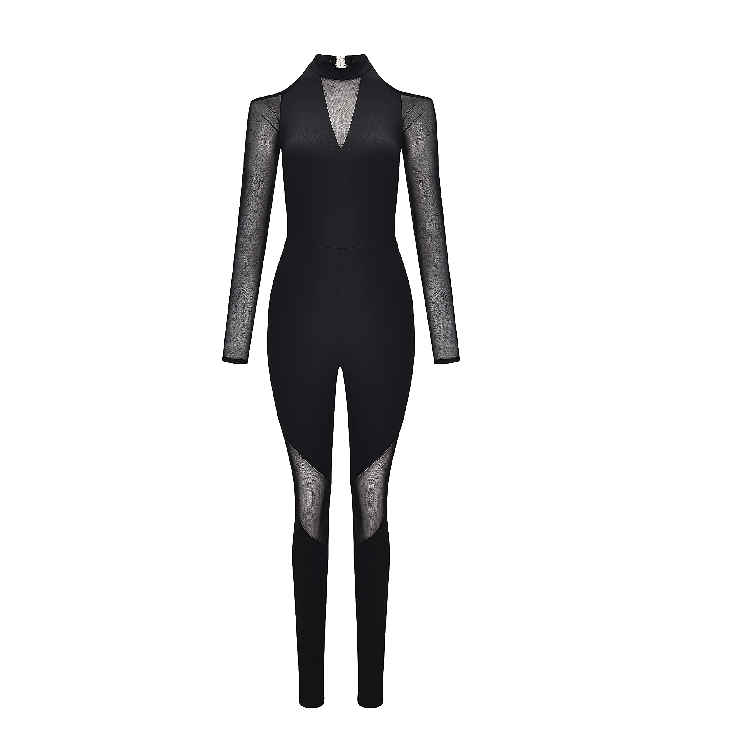 Women's Long Sleeve Dance Unitard with Soft Mesh Panel - Stretchy & Comfortable Leotard for Ballet, Yoga, Gymnastics & Performance Wear