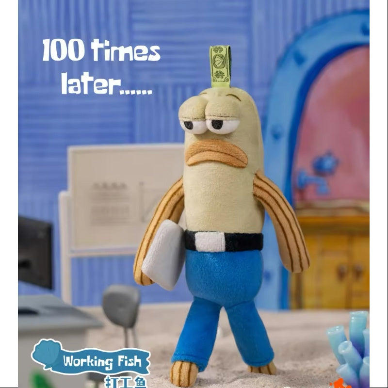 SpongeBob Bikini Bottom Buddies Plush Toys - Whimsical Collectible Stuffed Fish for Kids & Fans | Perfect for Gifts, Bedroom Decor, and TV Show Merchandise