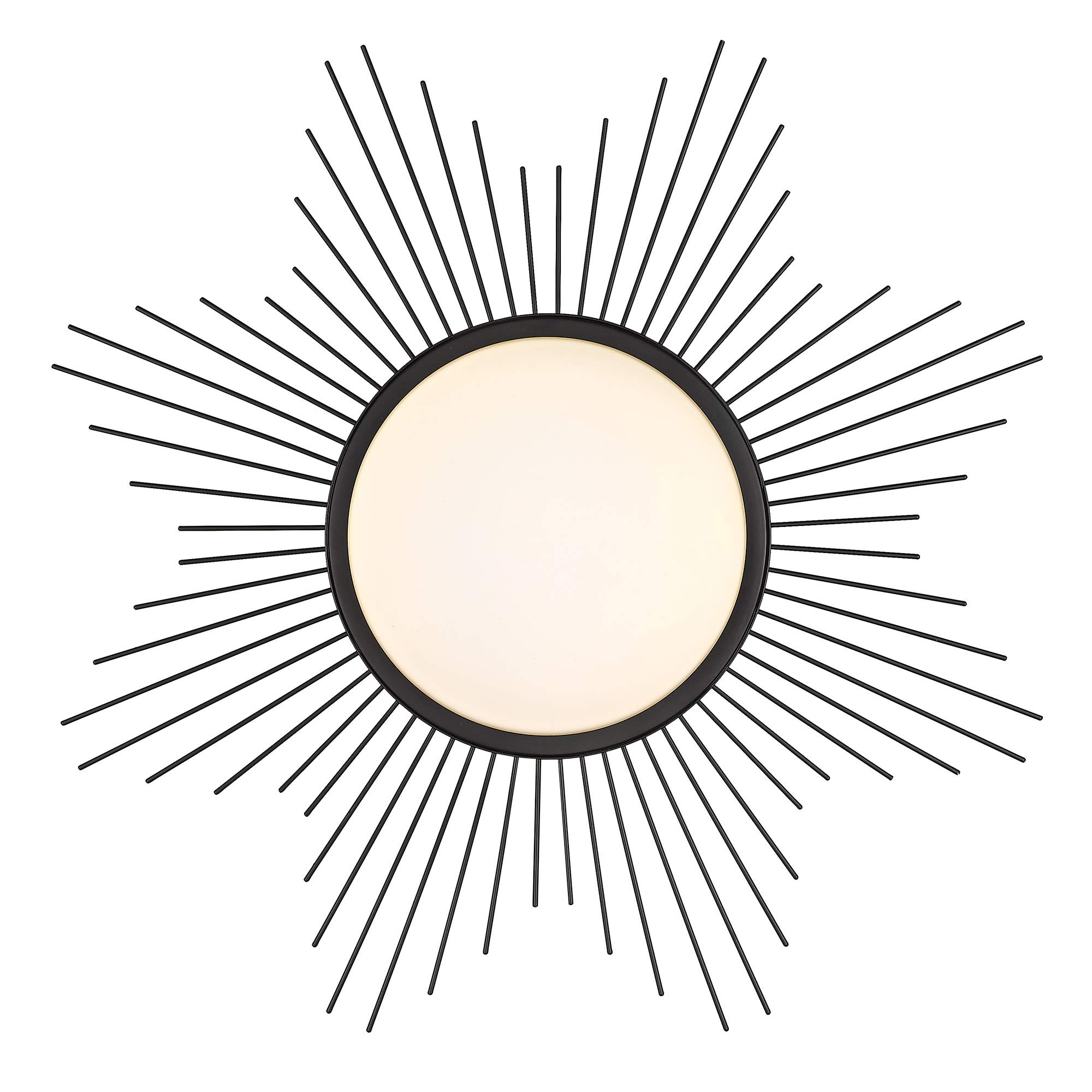Golden Lighting Kieran Flush Mount Ceiling Light - Matte Black Finish with Opal Glass Shade - Perfect for Bedroom, Hallway, and Entryway Lighting