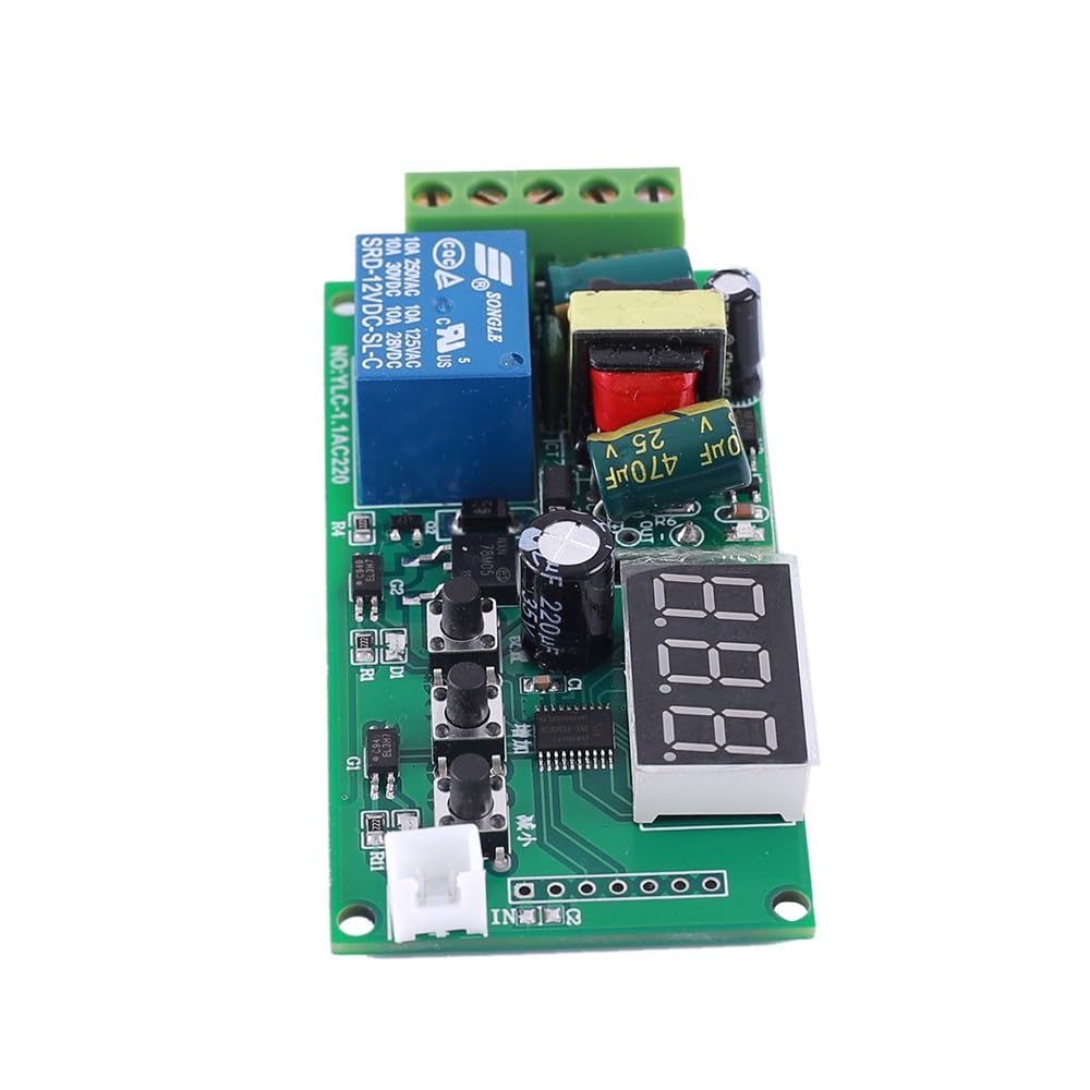 DONGKER YLC-1.1AC220 Timer Relay Switch Module - AC 85V-265V LED Display & Button Control for Home Automation, Industrial Equipment, and DIY Projects