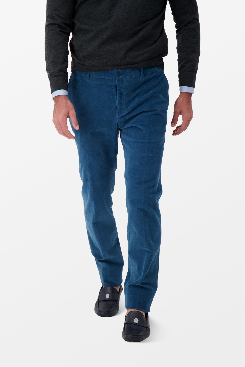 Premium Incotex Blue Dress Pants for Men - Slim Fit Business Casual Trousers - Perfect for Office, Meetings & Formal Events