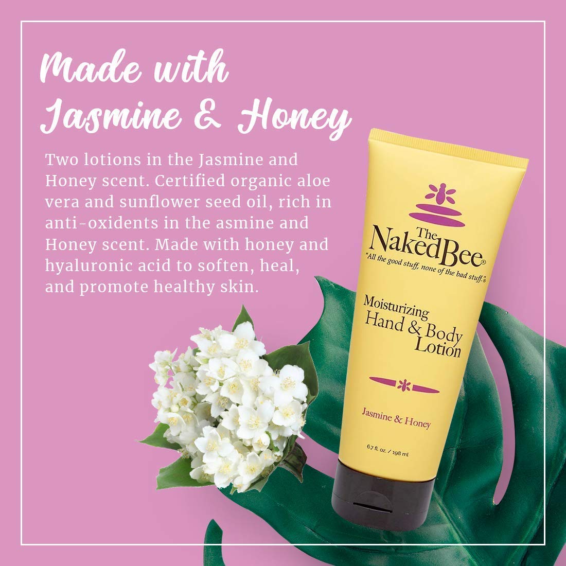 The Naked Bee Moisturizing Hand & Body Lotion Trio Set - Nag Champa Sandalwood, Lavender Beeswax & Jasmine Honey (8oz + 6.7oz) | Hydrating Natural Skincare for Dry Skin | Perfect for Daily Use, Spa Days & Gift Sets