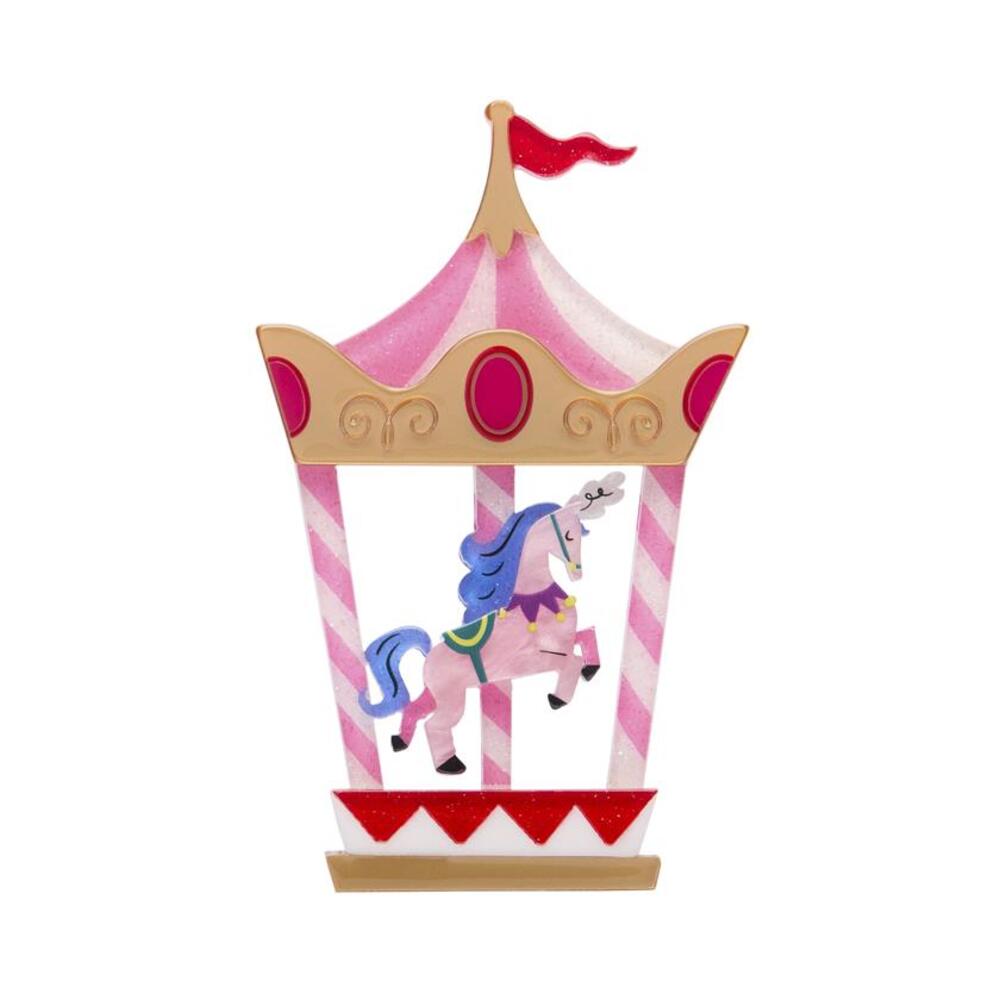 Erstwilder Carousel for One Brooch - Unique Handcrafted Enamel Pin for Women | Perfect for Lapel, Jacket, Scarf & Bag Decoration
