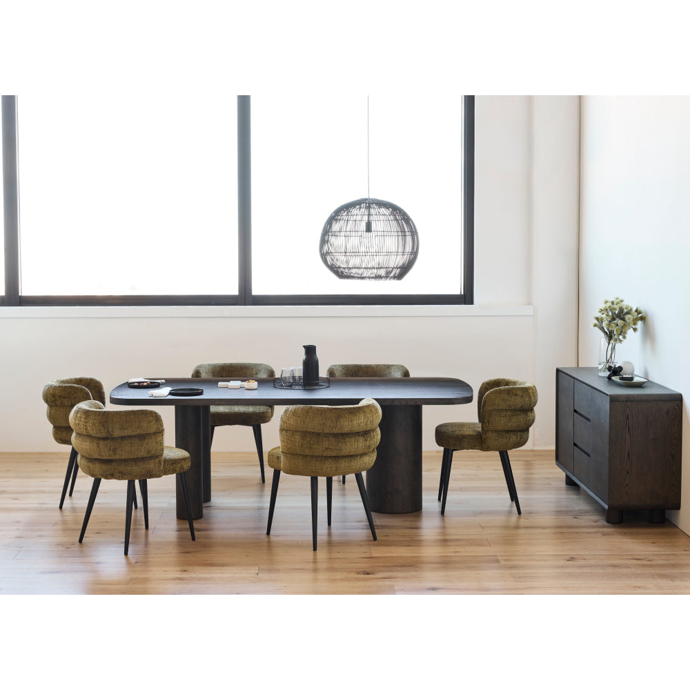 Modern Round End Table with Dark Oak Veneer - Wooden Side Table for Living Room, Bedroom, or Office - Perfect as Lamp Table, Coffee Table, or Nightstand
