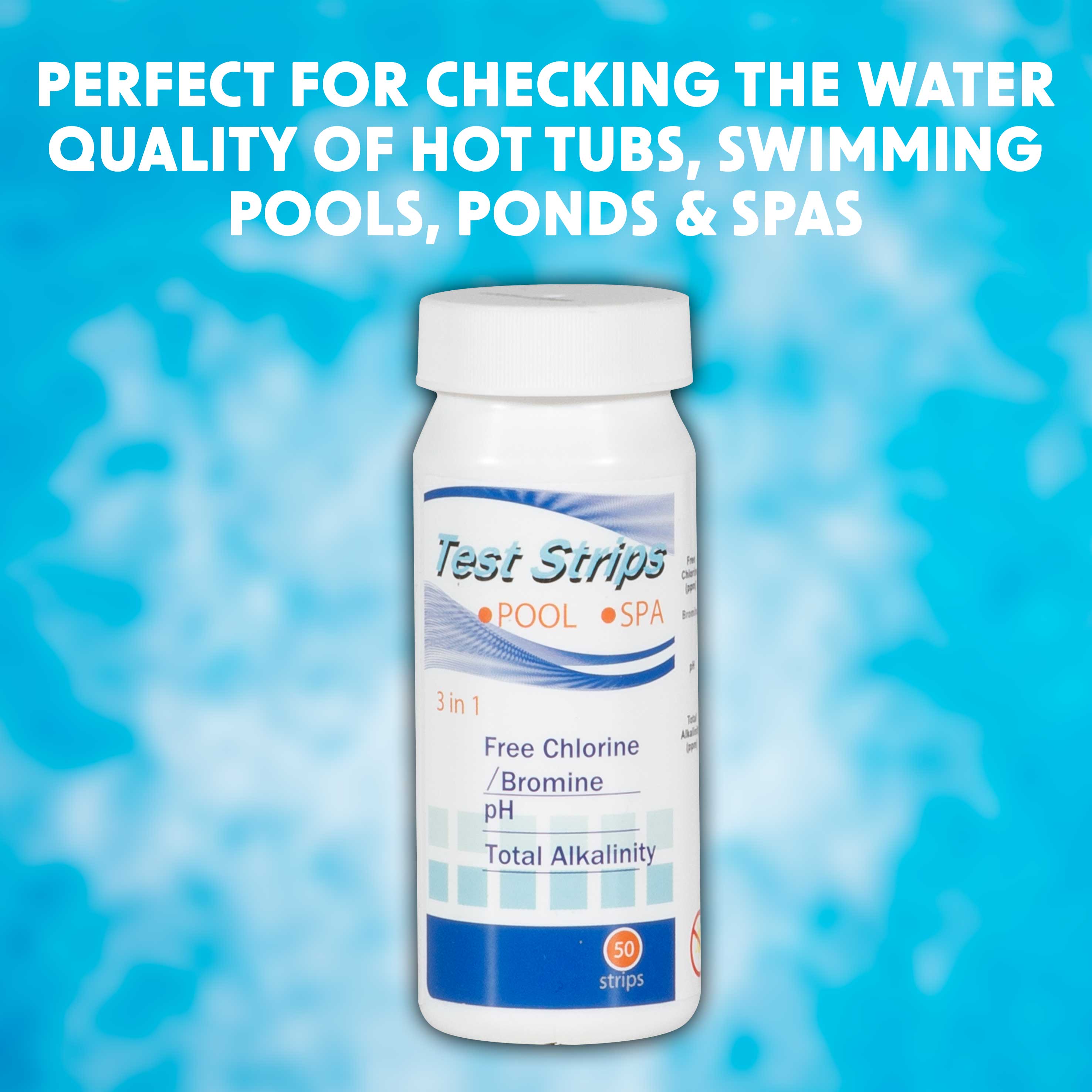 3-in-1 Chlorine, PH & Alkalinity Test Strips - 100 Count Pool Water Testing Kit | Accurate & Fast Results for Swimming Pools, Hot Tubs & Spas