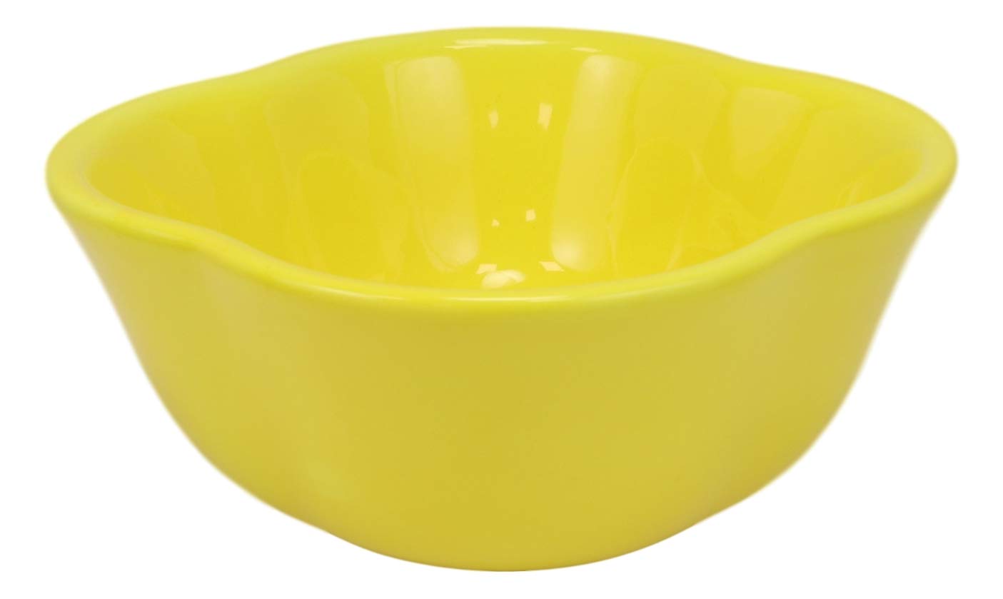 Ebros Gourmet Kitchen Ceramic Yellow Bell Pepper Shaped 12oz Bowl - Perfect for Soup, Salad, Fruits, Rice, Cereal, Salsa & Condiments | Charming Serveware for Dining, Kitchen Decor & Gift Giving