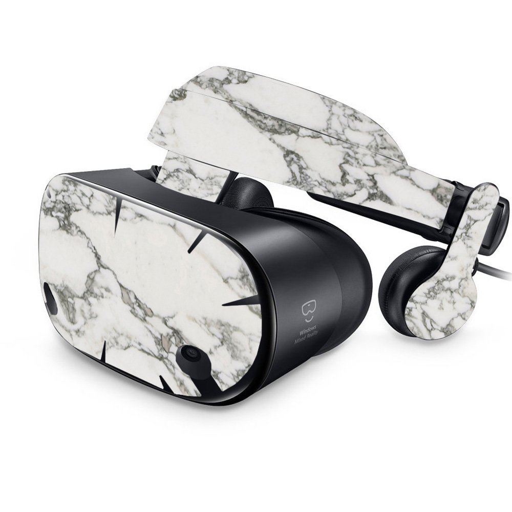 MightySkins Vinyl Skin Wrap for Samsung Odyssey VR Headset - White Marble Design | Protective & Durable Decal Cover | Easy to Apply & Remove | Made in USA | Perfect for Gaming, VR Enthusiasts & Customization Lovers