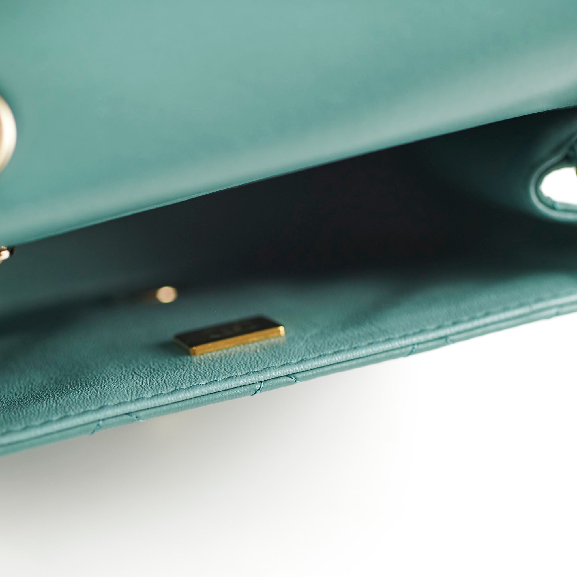 Chanel Mini Square Flap Bag Lambskin Leather Teal Green Microchip Luxury Crossbody Purse for Women - Perfect for Date Night, Parties & Special Occasions