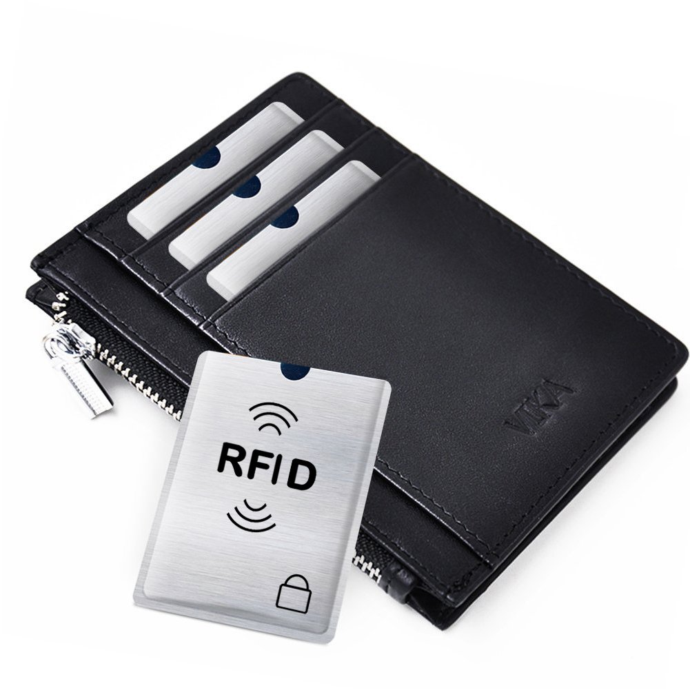 RFID Blocking Sleeves - 10 Credit Card Protectors & 4 Passport Holders Set | Anti-Theft Leather Wallet for Men & Women | Perfect for Travel, Business & Daily Use