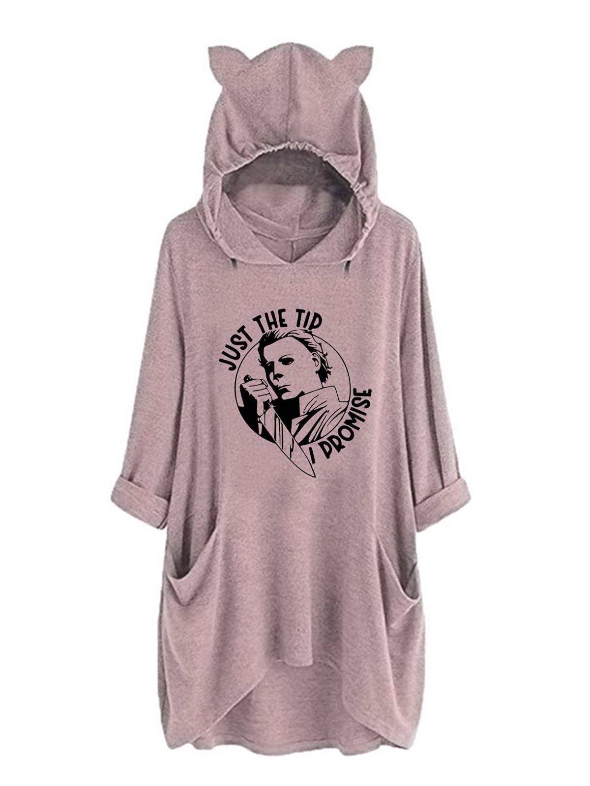 IOEGW Women's Michael Myers Halloween Hoodie - Horror Movie Graphic Pullover with Pockets | Perfect for Halloween Costumes, Horror Fans & Casual Wear