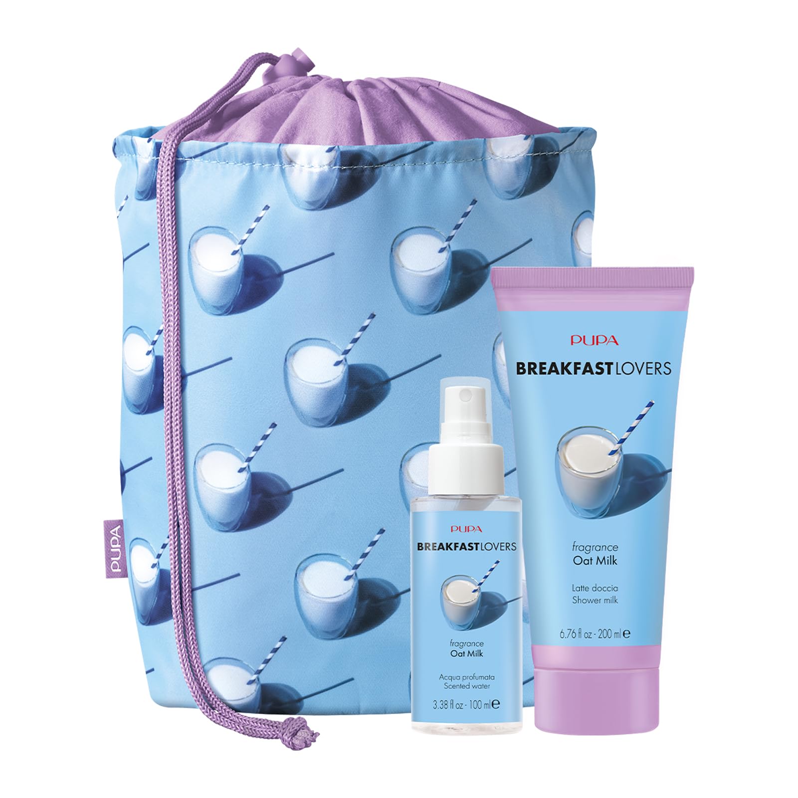 Pupa Milano Breakfast Lovers Gift Set - 3 Piece Oat Milk Body Care Collection with Hydrating Shower Milk, Scented Body Wash & Refreshing Body Mist | Perfect for Morning Routine, Skin Hydration & Self-Care Gifts