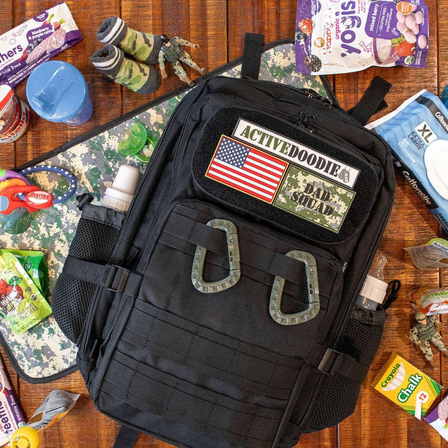ActiveDoodie Diaper Backpack for Dads - Waterproof Baby Bag with Insulated Bottle Pockets & Changing Pad - Perfect for Travel, Daycare & Outdoor Adventures with Baby