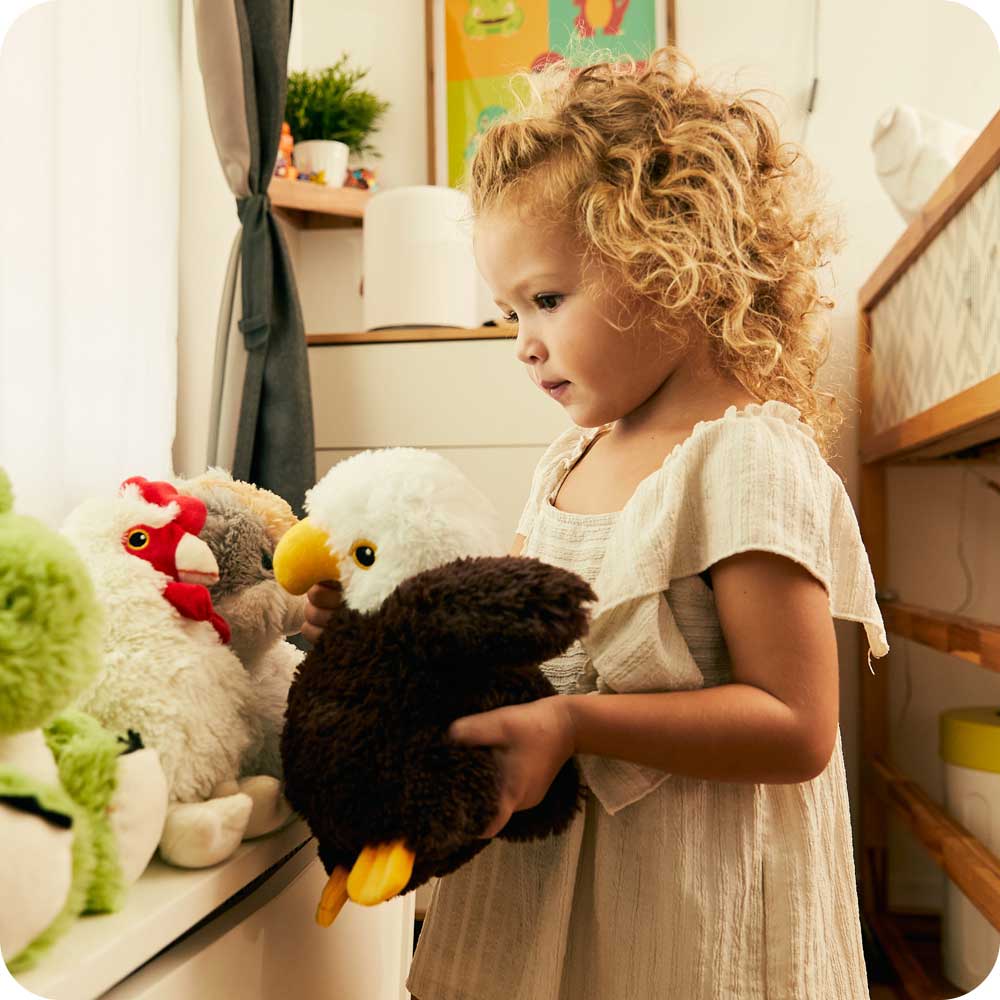 Weighted Heated Eagle Stuffed Animal - Warmies Plush Toy for Comfort & Relaxation - Perfect for Stress Relief, Anxiety, and Cold Weather Warmth