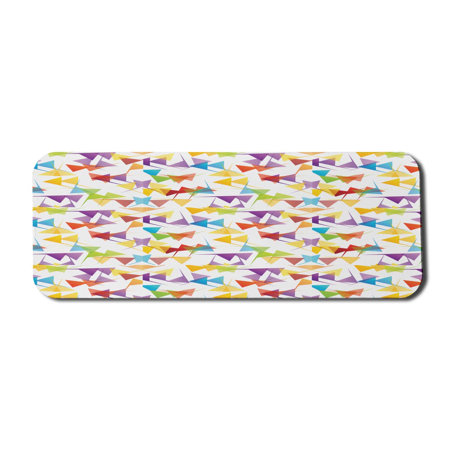 Ambesonne Colorful Geometric Triangle Flags Computer Mouse Pad - Non-Slip Rubber Gaming Mousepad 31