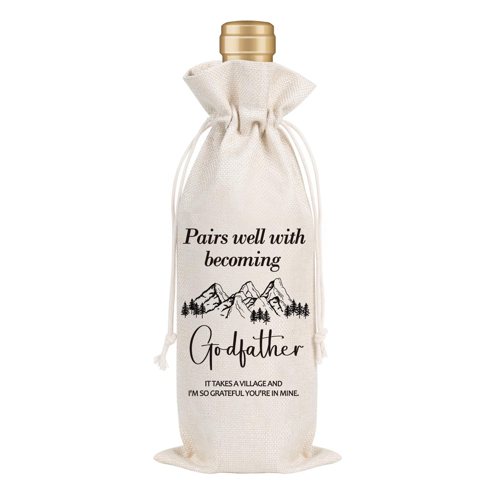 Premium Godfather Proposal Wine Gift Set - Elegant Wine Bag for Men, Perfect Pairing for Becoming a Godfather - Ideal Christening, Baby Shower & Baptism Gift for Godparents, Uncles & Aunts - Thoughtful Present for Special Occasions & Celebrations