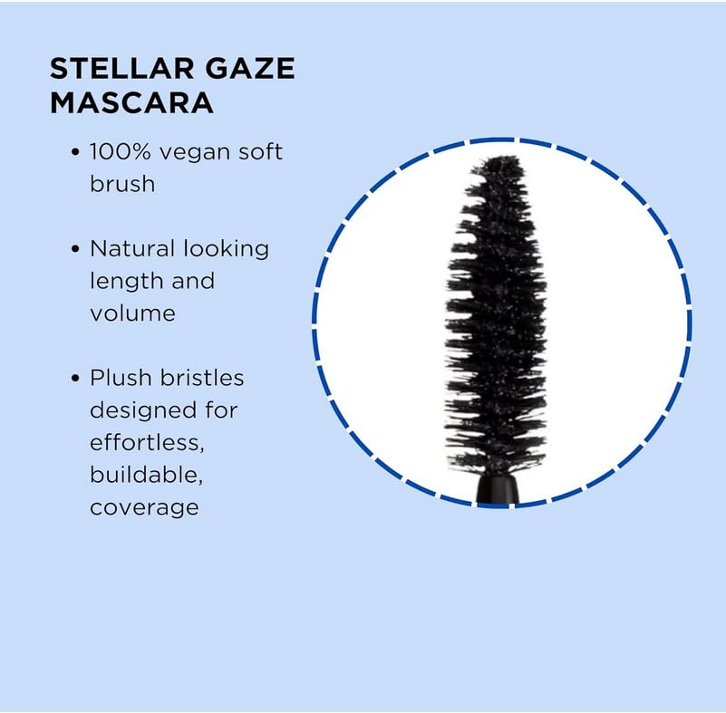 Pacifica Aquarian Gaze Waterproof Mascara in Black - Lengthening, Smudge-Proof & Volumizing Vegan Mascara for Long Lashes | Cruelty-Free & Paraben-Free | Perfect for Swimming, Workouts & All-Day Wear