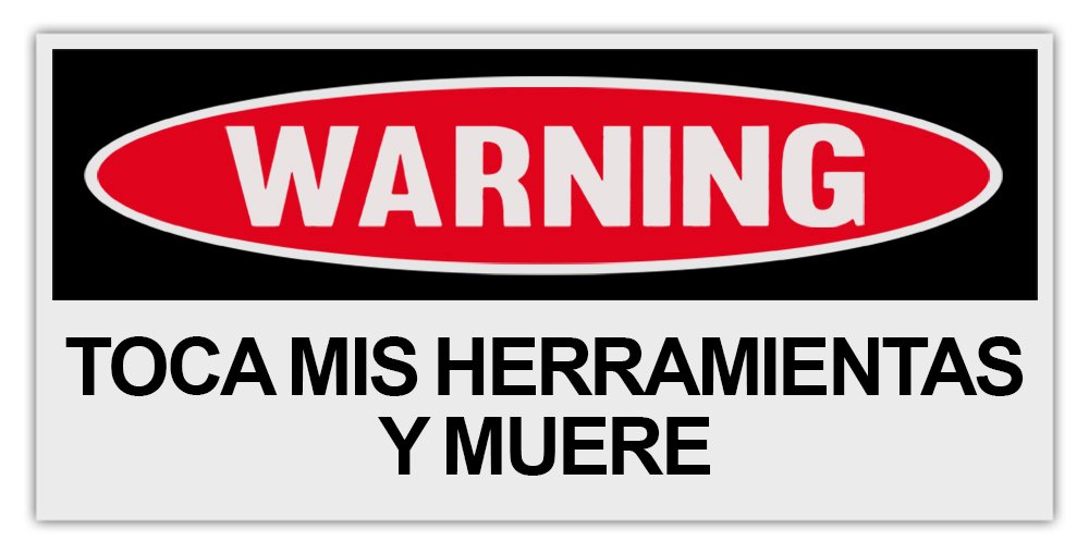 Funny Tool Box Warning Stickers - 'Touch My Tools and DIE' Spanish Version - Durable Decals for Toolbox, Workbench & Garage Organization - Perfect for DIY Enthusiasts & Mechanics