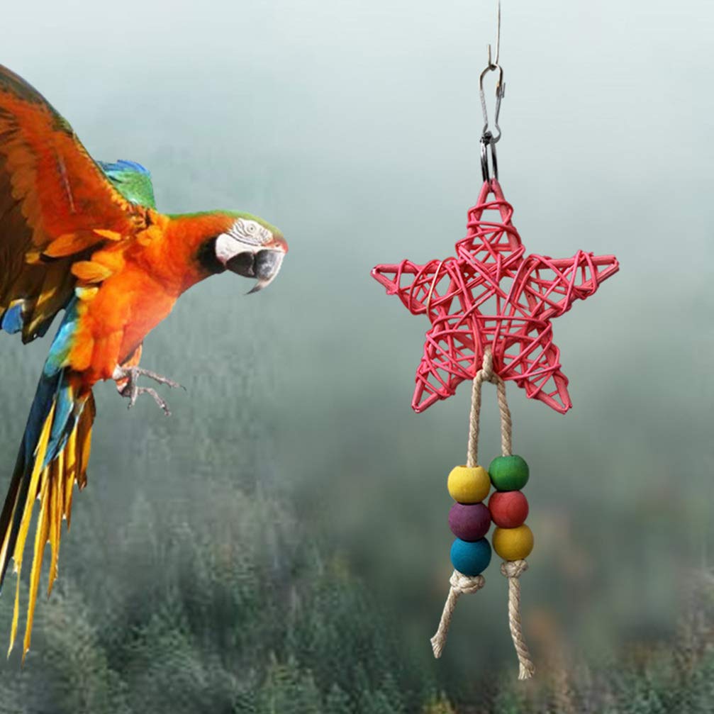 Balacoo 2-Pack Bird Chew Toys for Parrots - Natural Wooden Climbing & Gnawing Skewers - Hanging Playthings for Pet Birds, Parakeets, Cockatiels - Perfect for Cage Decor & Stress Relief