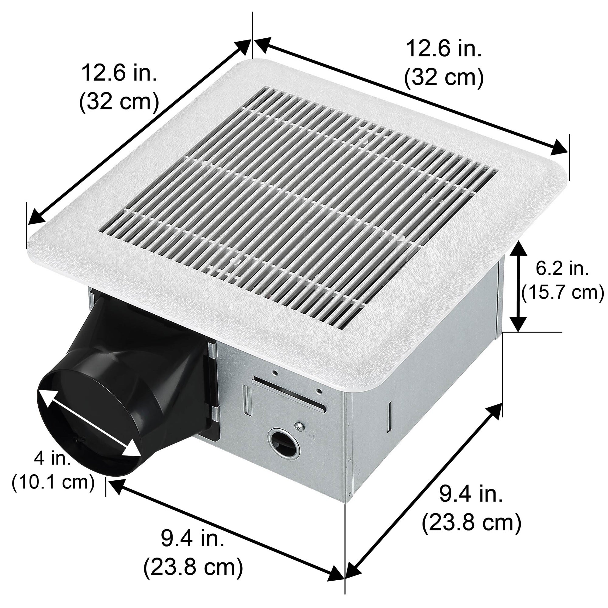 110 CFM Ceiling Mount Bathroom Exhaust Fan with Humidity Sensor - Quiet Ventilation for Mold & Moisture Control - Perfect for Bathrooms, Laundry Rooms & Kitchens