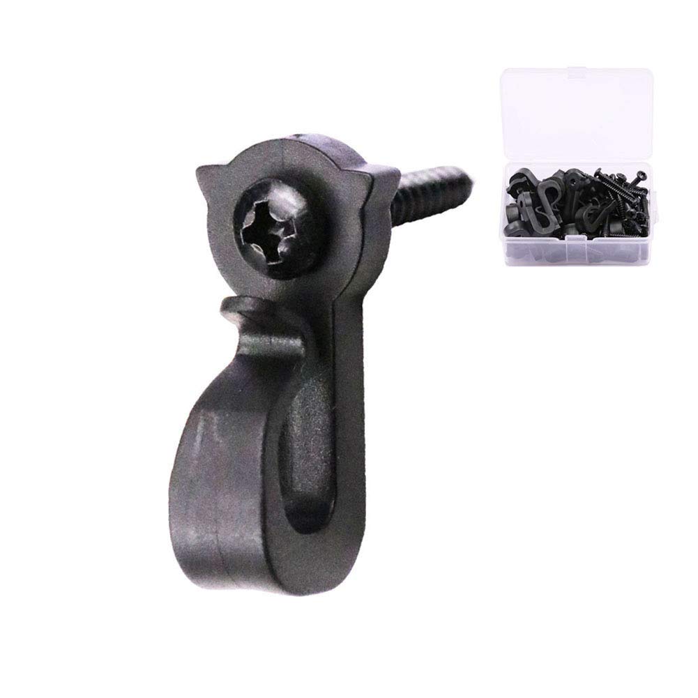 1.2 Inch Screw-in Wall Hooks - 24 Pack Black Heavy Duty Plant Hangers, Kitchen Hooks & Light Hangers for Indoor Outdoor Use - Perfect for Hanging Plants, Decor, LED Lights & Holiday Decorations