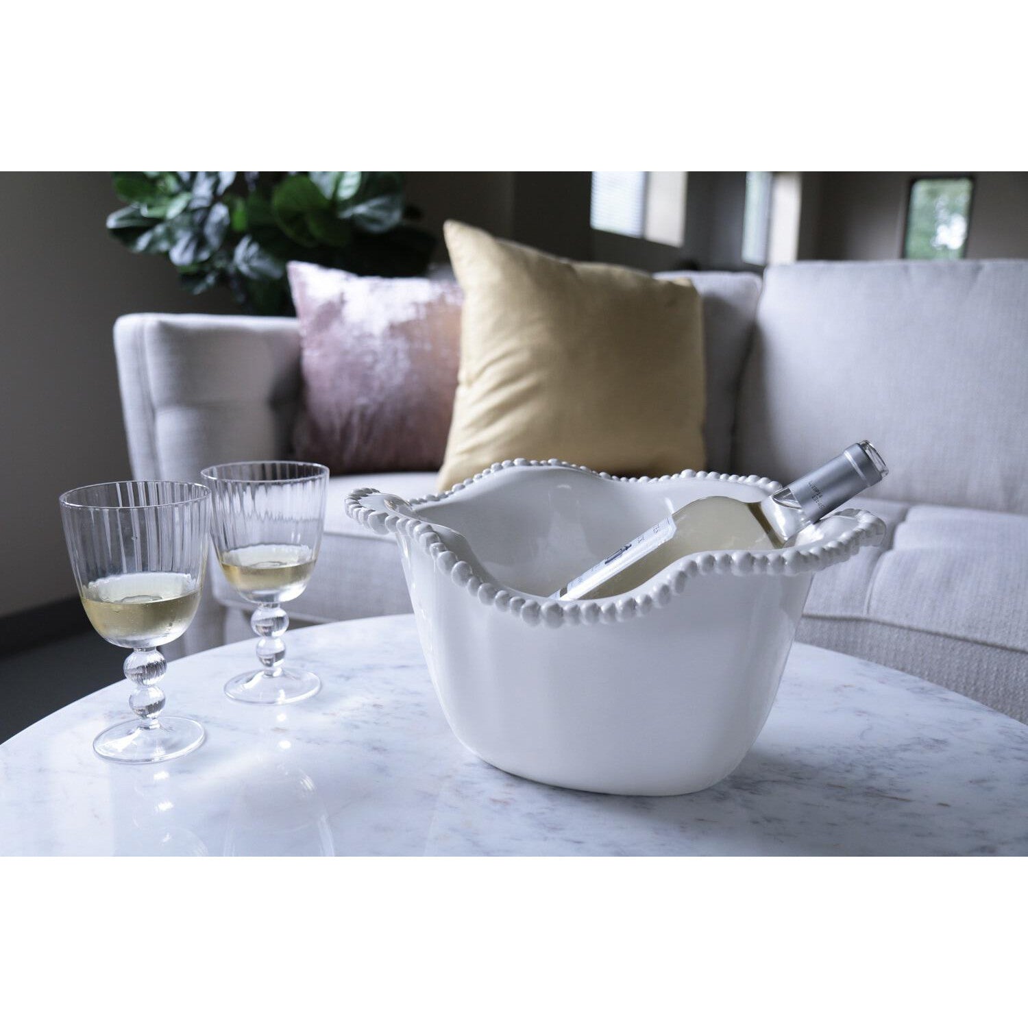 Beatriz Ball VIDA Algeria Ice Bucket - Elegant Stainless Steel Champagne Wine Cooler for Parties, Weddings & Home Bar Decor