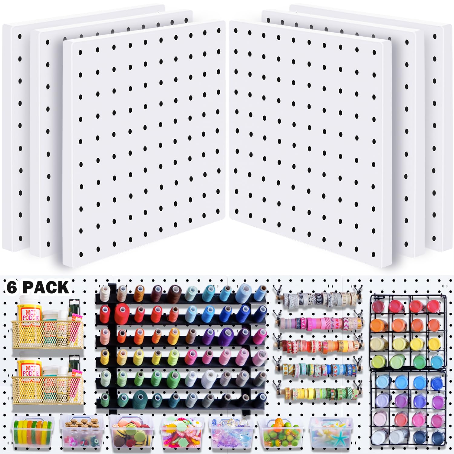 SKYFOOST Pegboard Wall Organizer System - Heavy Duty Garage Storage Solution for Tools & Accessories | Perfect for Workshop, Garage & Home Organization