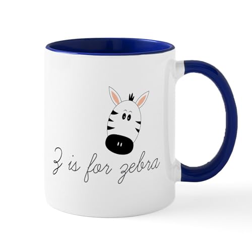 White/Navy Inside - Z Is For Zebra Mugs