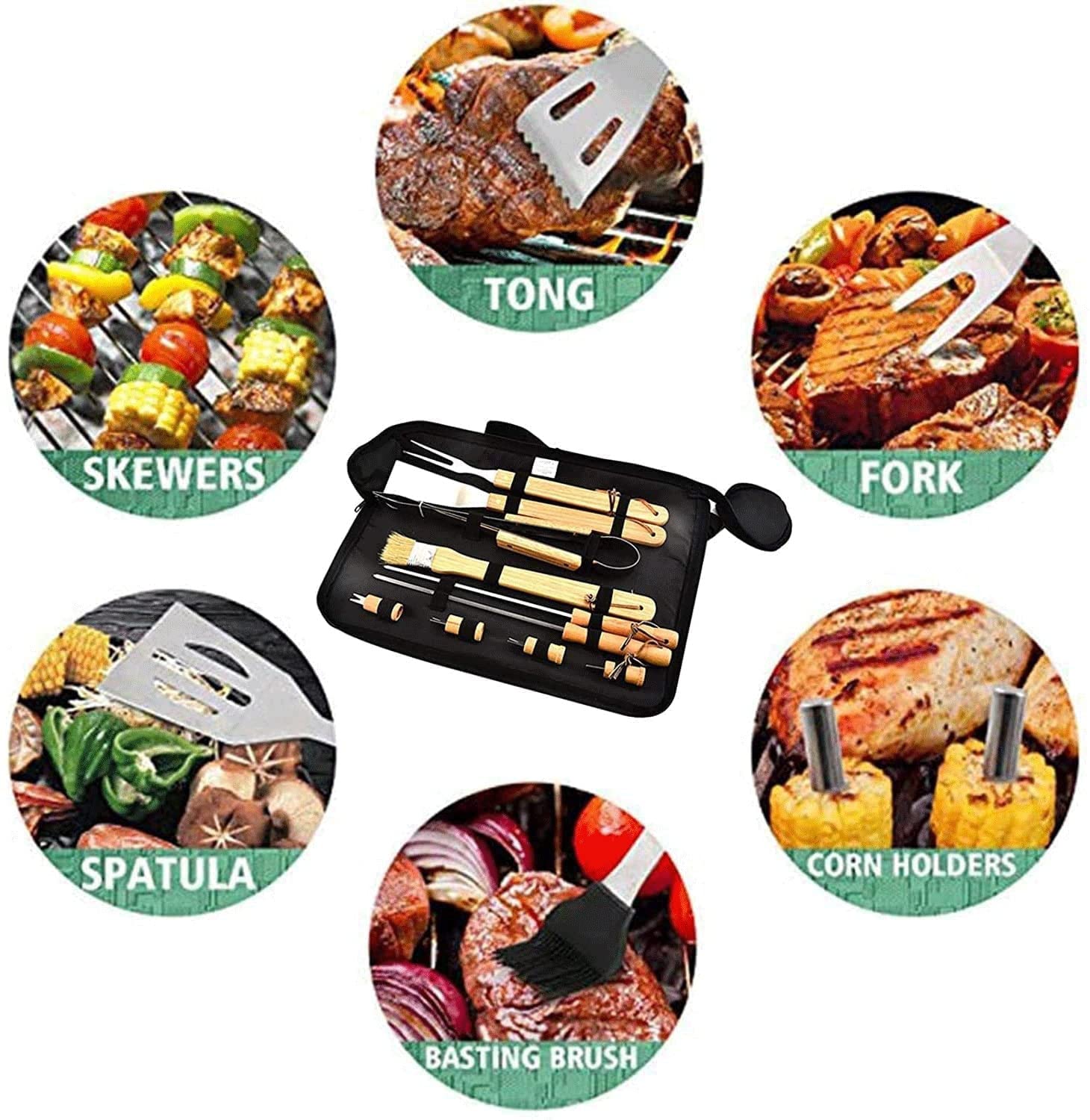 Premium 10-Piece Stainless Steel BBQ Grill Tools Set - Heavy Duty Grill Utensils for Men & Women - Perfect for Camping, Backyard Barbecues, Tailgating & Outdoor Cooking