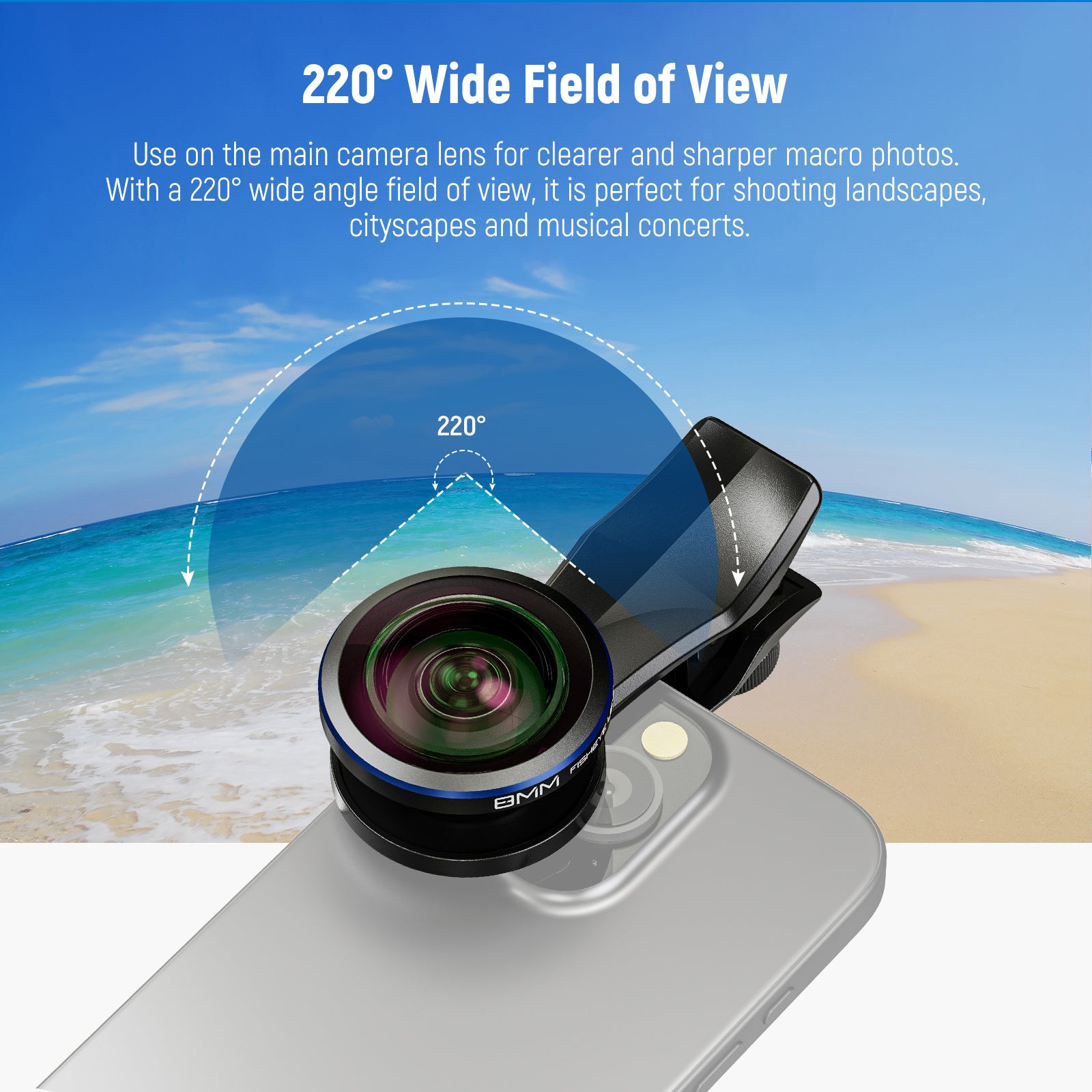 NEEWER LS 29 PRO 8mm Fisheye Lens with 17mm Thread - Universal Phone Lens Clip for iPhone, Samsung & Android - Perfect for Wide-Angle Photography, Vlogging & Creative Shots
