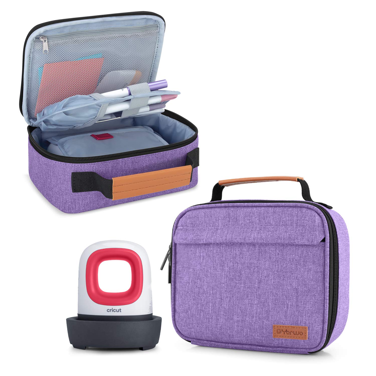 Yarwo Portable Tote Bag for Cricut Easy Press Mini - Compact Carrying Case for Craft Tools & Accessories (Purple) | Perfect for Crafting, DIY Projects & On-the-Go Storage