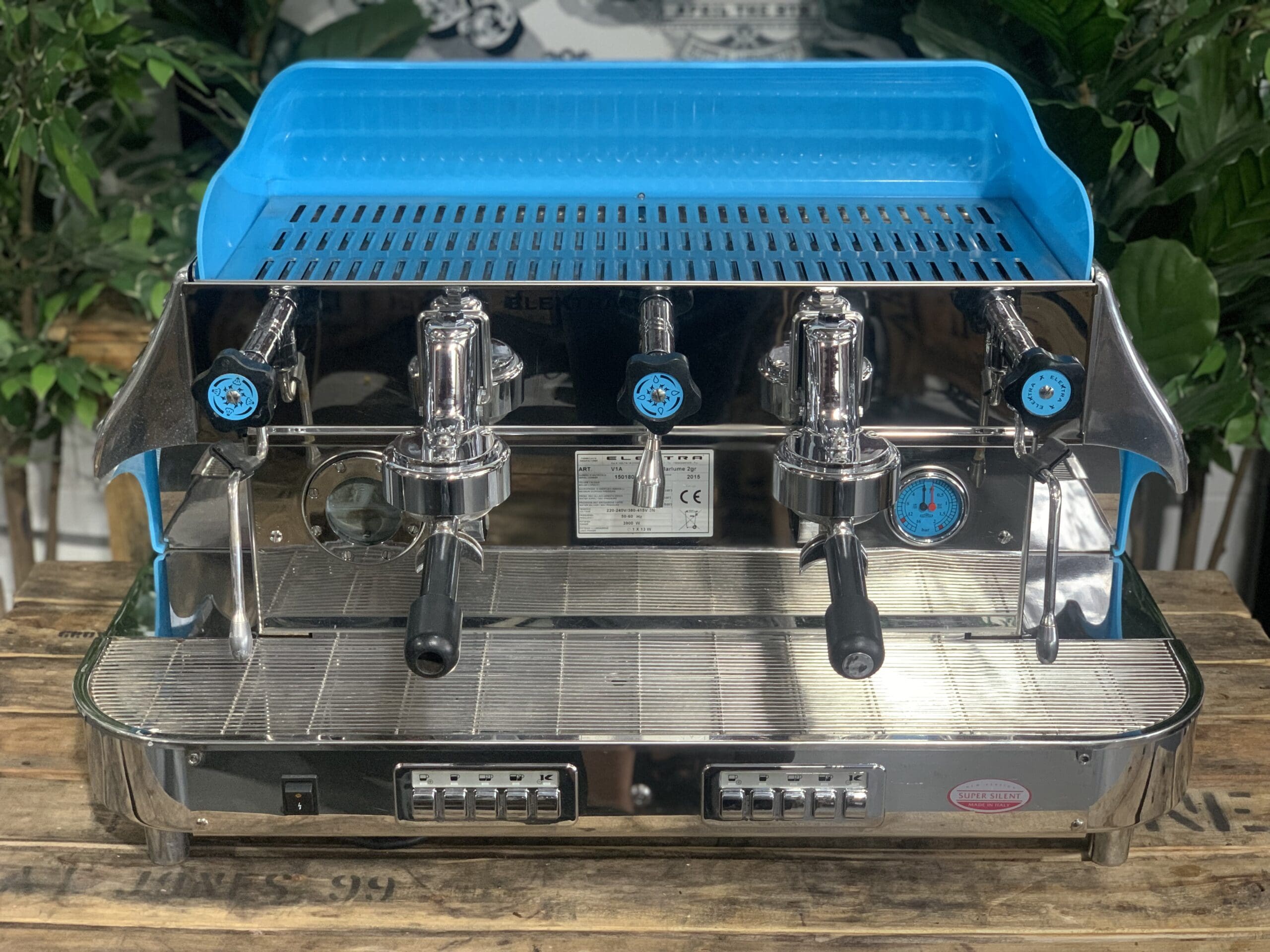 Elektra Barlume 2 Group Blue Espresso Machine - Professional Coffee Maker for Home & Cafe Use