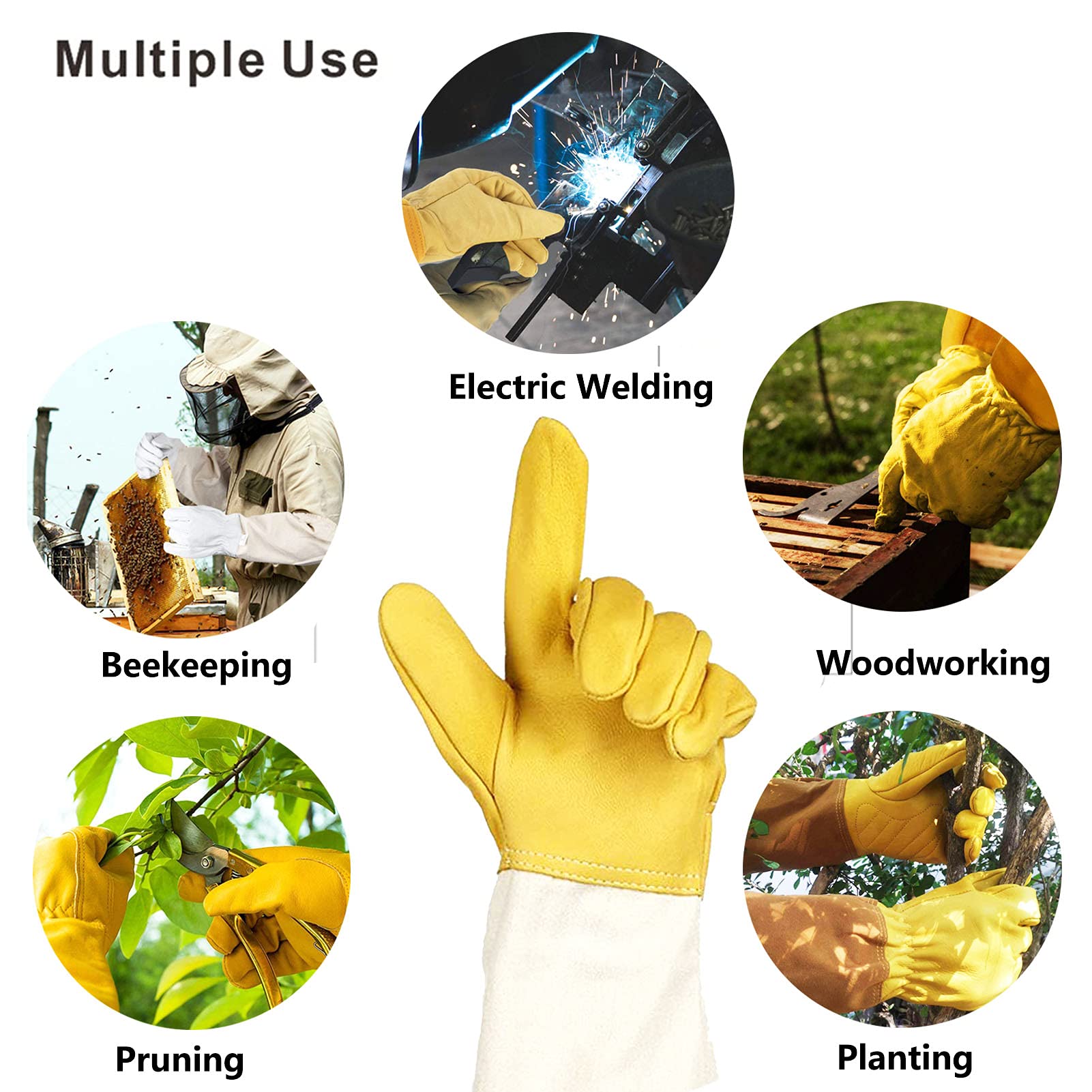 Best Thorn Proof Gardening Gloves for Roses - Durable Goatskin Leather Long Gloves for Pruning, Planting & Protection - Ideal for Rose Bushes, Cactus Handling & Thorny Plant Care