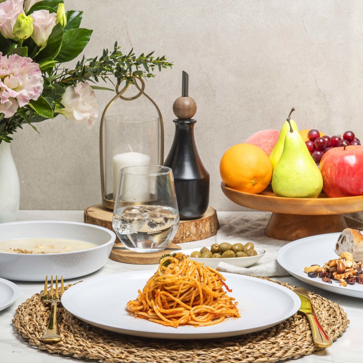 12-Piece White Melamine Dinnerware Set - Durable Plates & Bowls for Outdoor Dining, Picnics, and Camping - Shatterproof Dishware for Restaurants, Parties, and RV Travel