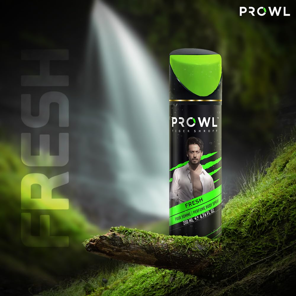 Prowl by Tiger Shroff Long-Lasting Men's Body Spray & Deodorant - 200ml | Fresh Fragrance for All-Day Confidence | Gym, Work & Night Out Essential