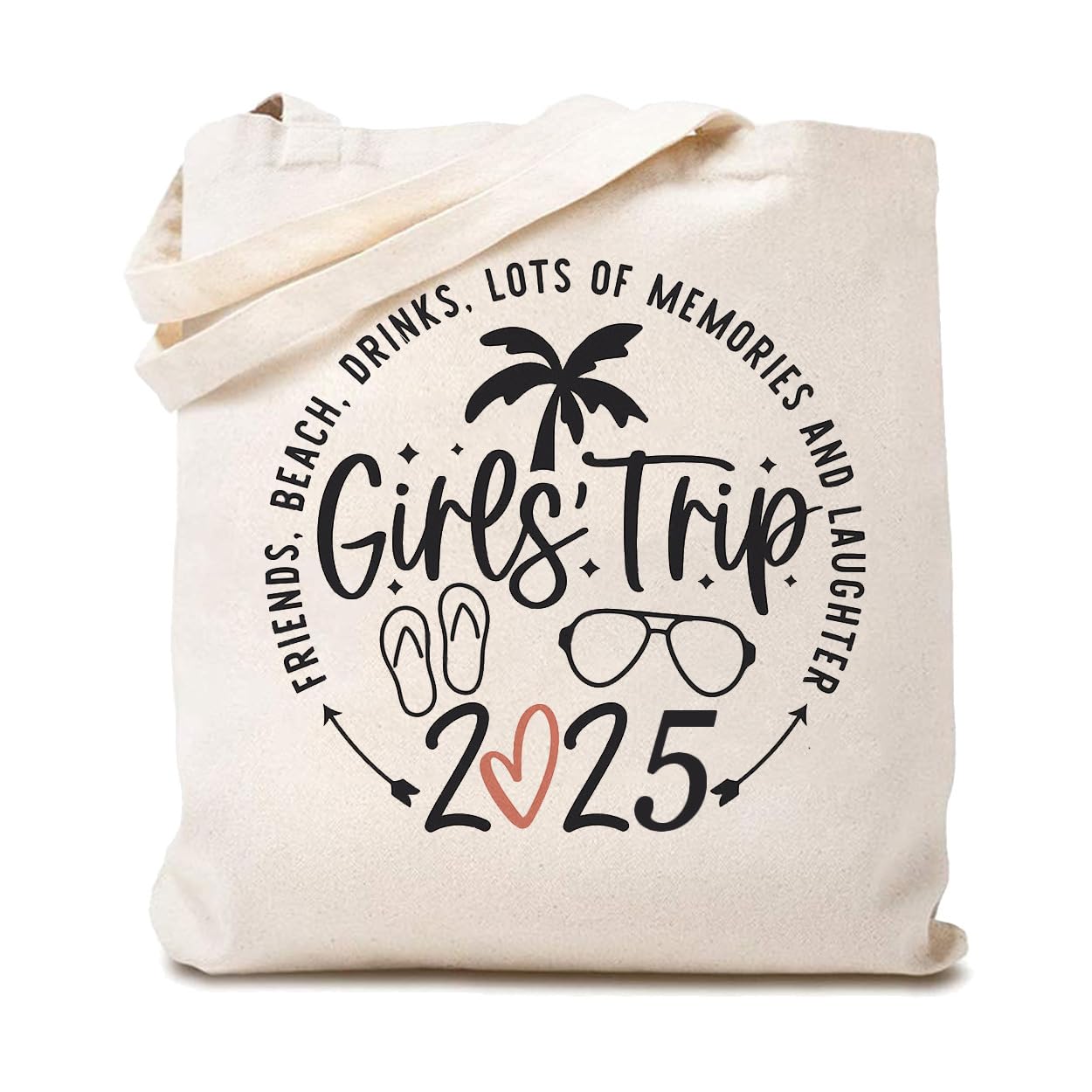 Friends Vacation Canvas Tote Bags for Women - Reusable Shoulder Bags for Travel, Beach & Gifts | Perfect for Girls' Getaway, Weekend Trips & Summer Beach Outings