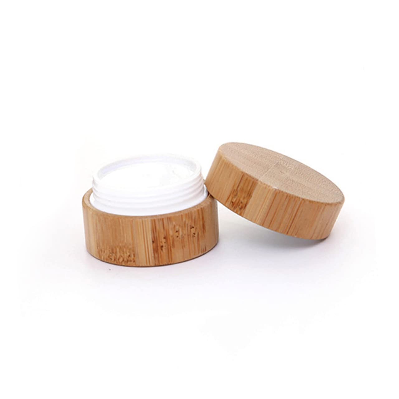 FRCOLOR 1pc Refillable Cream Container - Leak Proof Travel Size Bottle for Cosmetics, Lotion & Skincare (Bamboo Pack) | Perfect for Gym, Travel & Daily Use