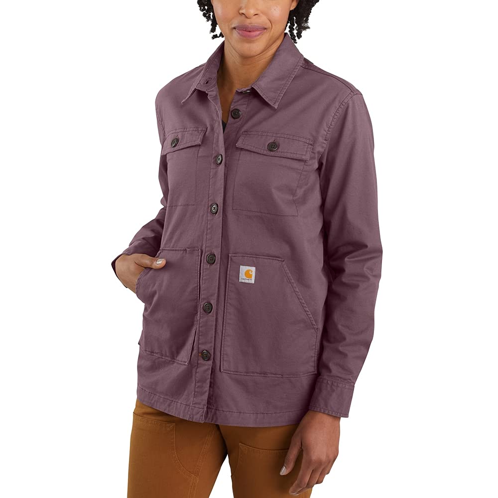 Carhartt Women's Relaxed Fit Twill Lined Overshirt Jacket - Comfortable Workwear Shirt for Outdoor Activities, Hiking & Casual Wear