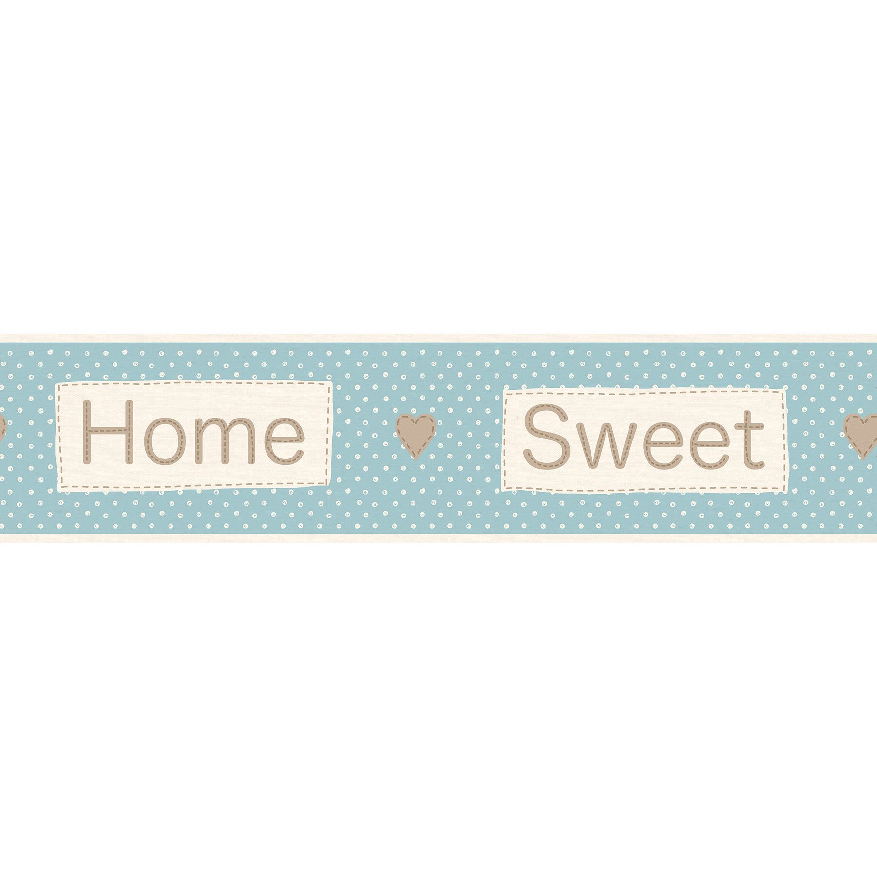 Fine Decor FDB50050 Teal Home Sweet Home Peel and Stick Border - Self-Adhesive Wall Decal for Bedroom, Nursery, Living Room & Office Decor