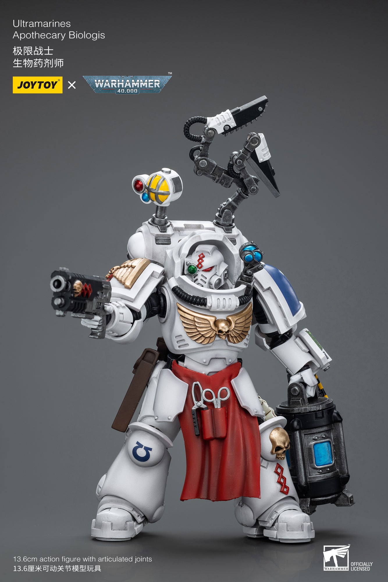 JOYTOY 1/18 Warhammer 40K Ultramarines Apothecary Biologis Action Figure - Reissue Collectible Model for Tabletop Gaming & Display
